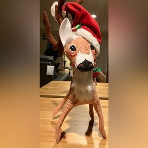 Annalee GUC w/tag RARE 16” Holly Berry Reindeer #451009 2009 some wear